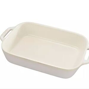 Staub Rustic Stoneware Rectangular 2.5Qt Baking Dish- Ivory